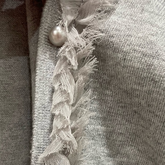 Cyrus Light Gray Ruffled Cardigan - Picture 5 of 8